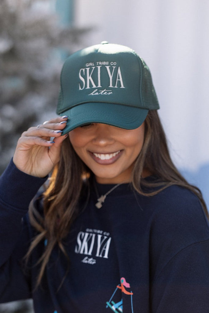 Ski Ya Later Sweatshirt In Navy - Girl Tribe Co. Après Ski Collection