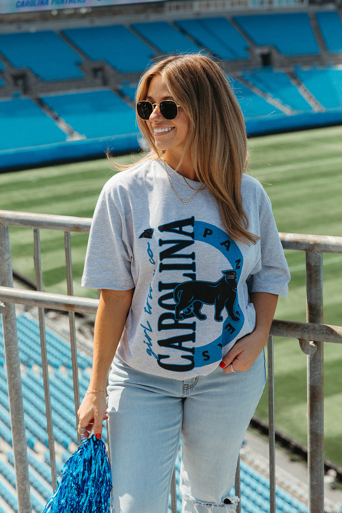 Throwback Carolina Panthers Arch Tee - Carolina Panthers x Girl Tribe Co. Collection