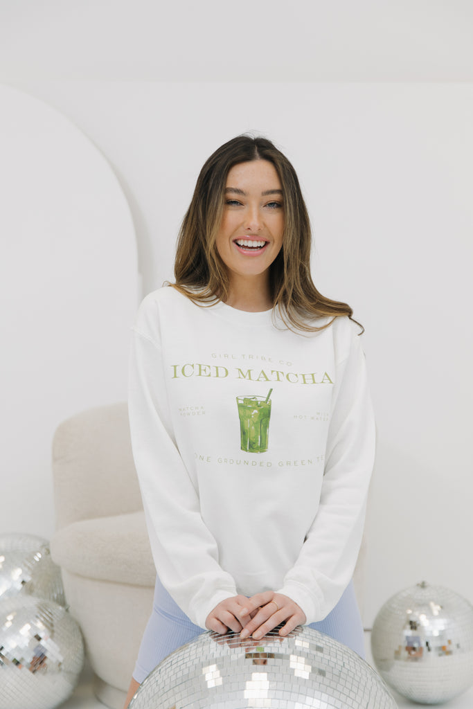 Cheers - Matcha Sweatshirt - Girl Tribe Co.