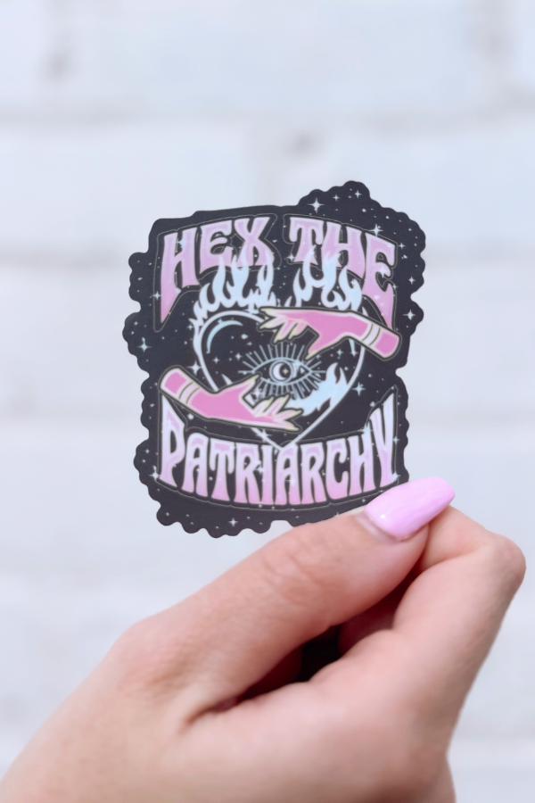 Hex The Patriarchy Sticker In Pink - Girl Tribe Co. Spooky Szn Collection