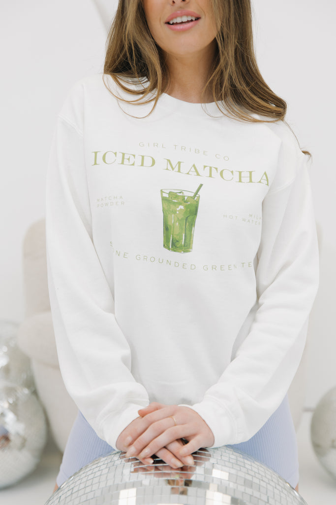 Cheers - Matcha Sweatshirt - Girl Tribe Co.