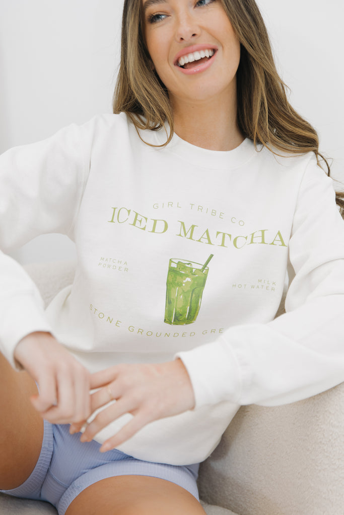 Cheers - Matcha Sweatshirt - Girl Tribe Co.