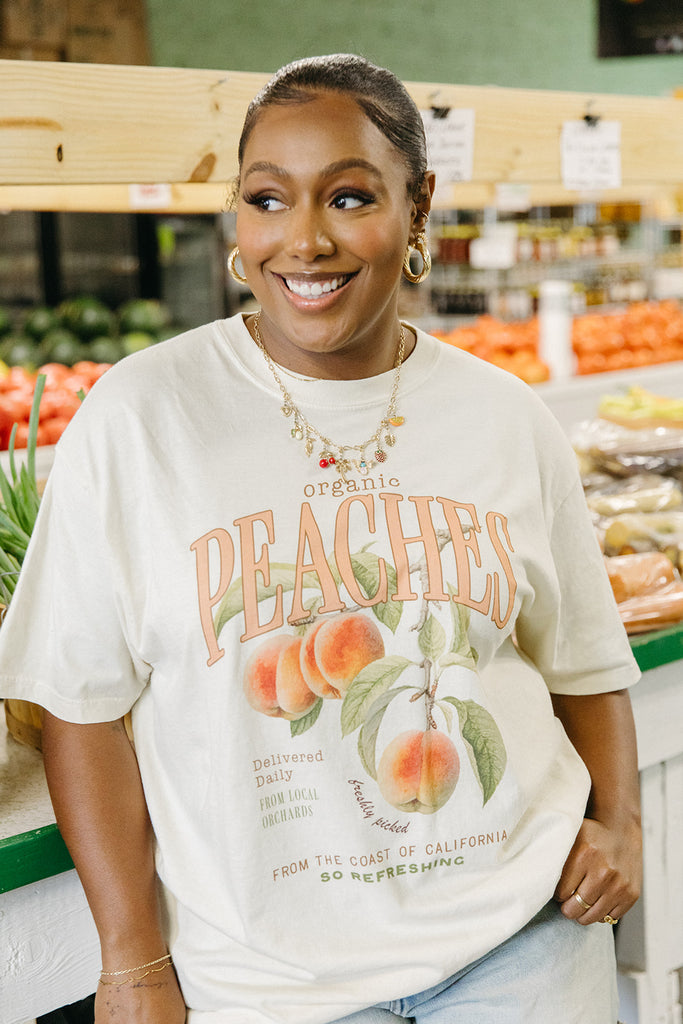 Organic Peaches Tee- Girl Tribe Co. Farmer's Market Collection