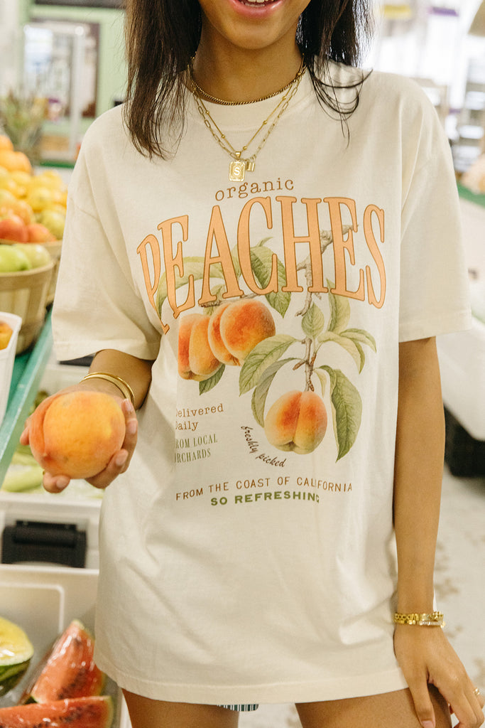 Organic Peaches Tee- Girl Tribe Co. Farmer's Market Collection