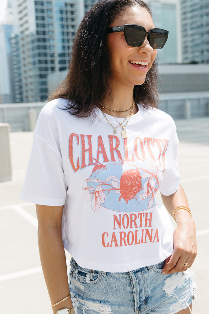 NC Hornets Nest Crop Tee   - Girl Tribe Co. Charlotte Collection