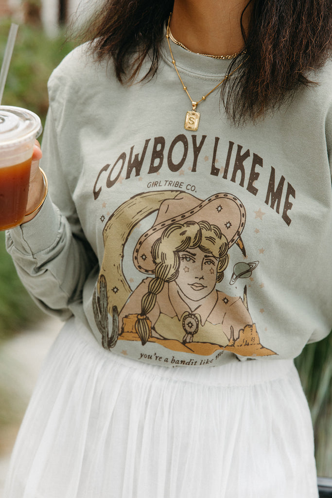 Cowboy Like Me Long Sleeve Tee - Girl Tribe Co. Miss Americana Collection