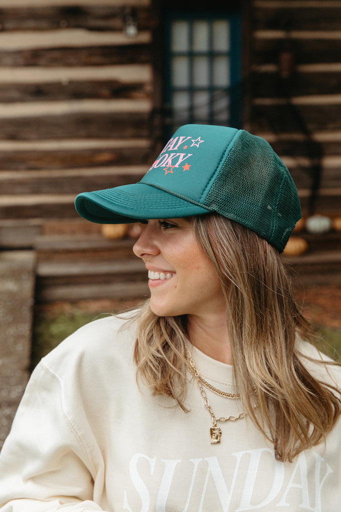 Stay Spooky Hat In Dark Green - Girl Tribe Co. Spooky Szn Collection