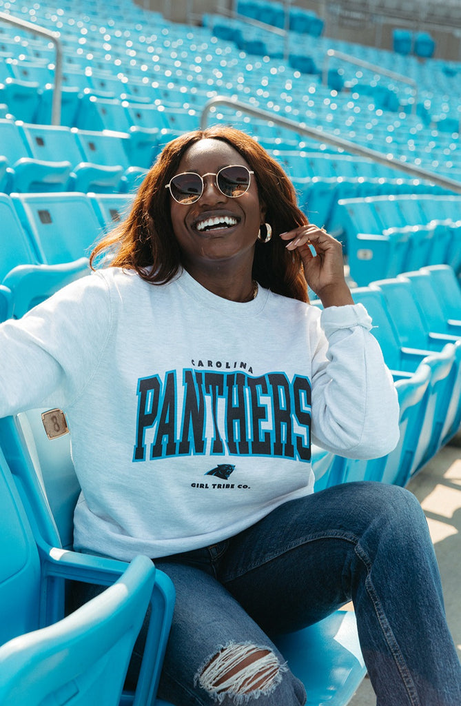 Carolina Panthers Block Sweatshirt - Carolina Panthers x Girl Tribe Co. Collection
