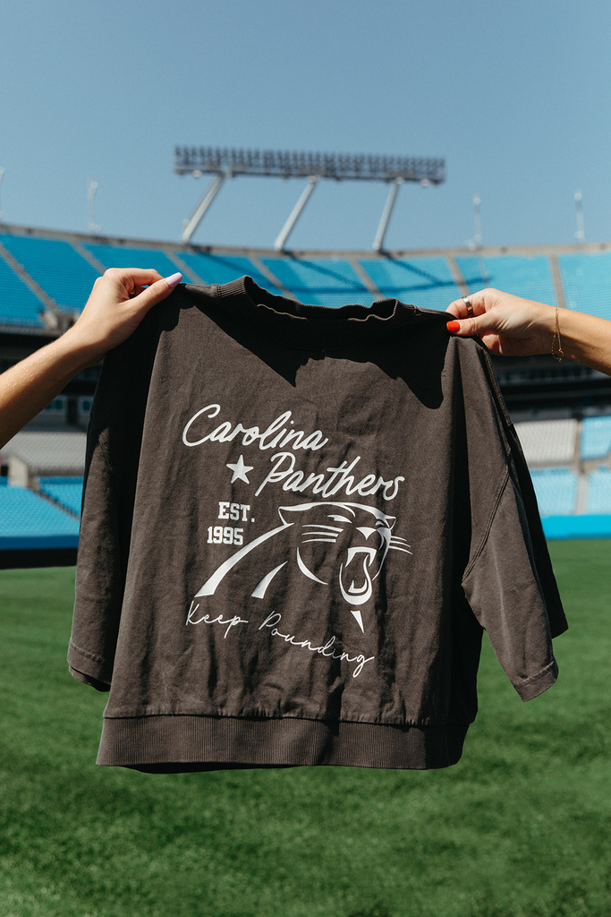 Carolina Panthers Cropped Sweatshirt Tee  - Carolina Panthers x Girl Tribe Co.