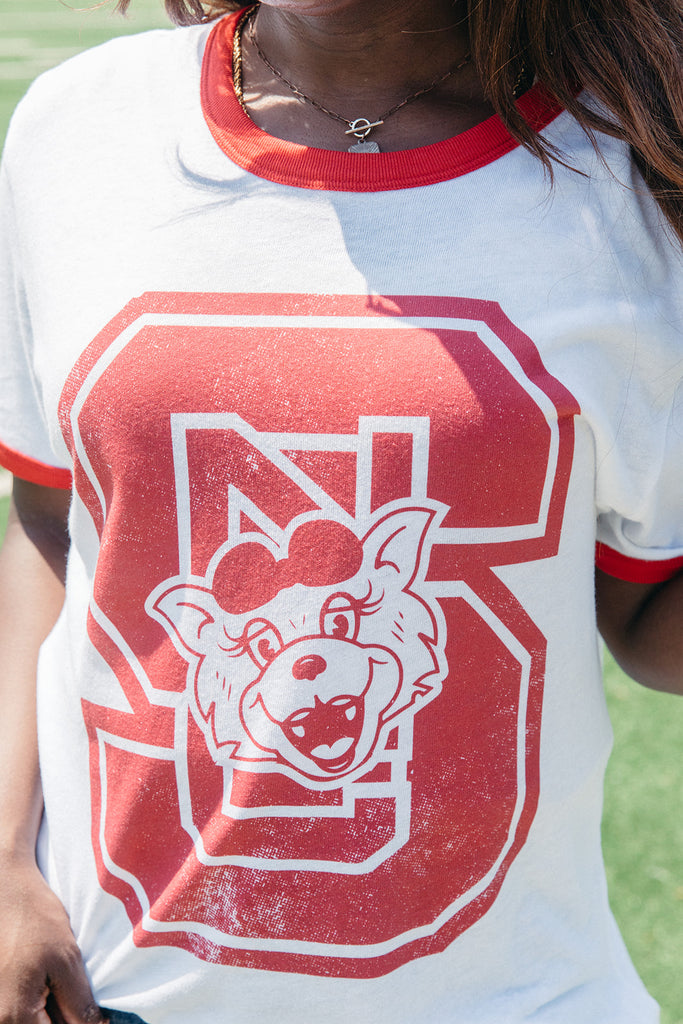 NC State Block Ringer Tee - NC State x Girl Tribe Co. Collection