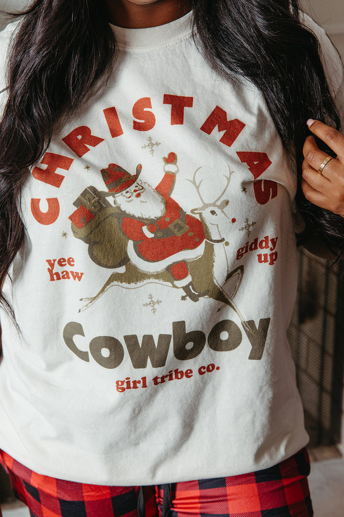 Christmas Cowboy Tee - Girl Tribe Co. Holiday Collection