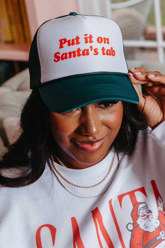 Put It On Santa's Tab Trucker Hat - Girl Tribe Co. Holiday Collection
