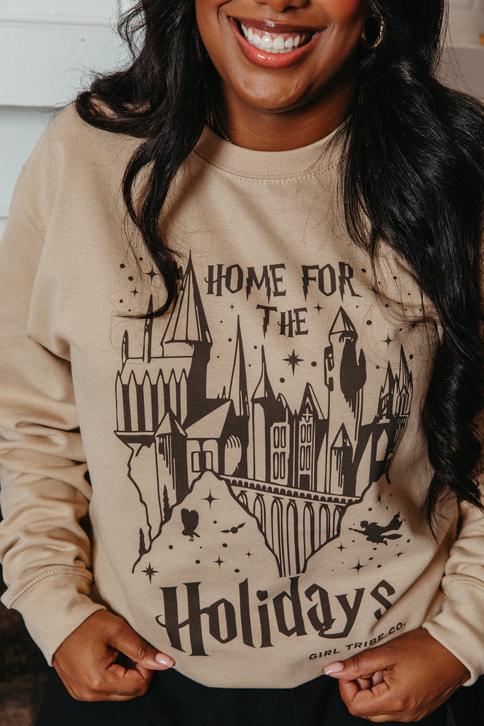 Home For The Holidays Sweatshirt - Girl Tribe Co. Holiday Collection