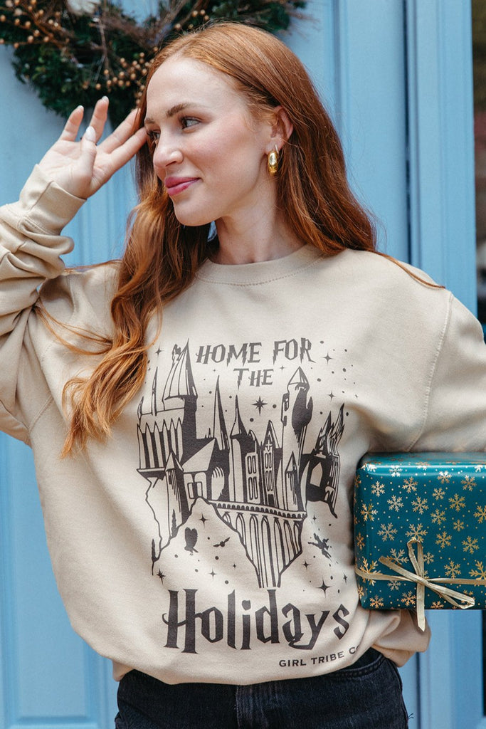 Home For The Holidays Sweatshirt - Girl Tribe Co. Holiday Collection