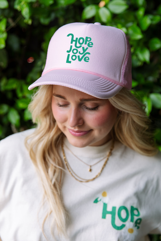 Bundle of Joy - Hope Joy Love Trucker Hat - Girl Tribe Co.