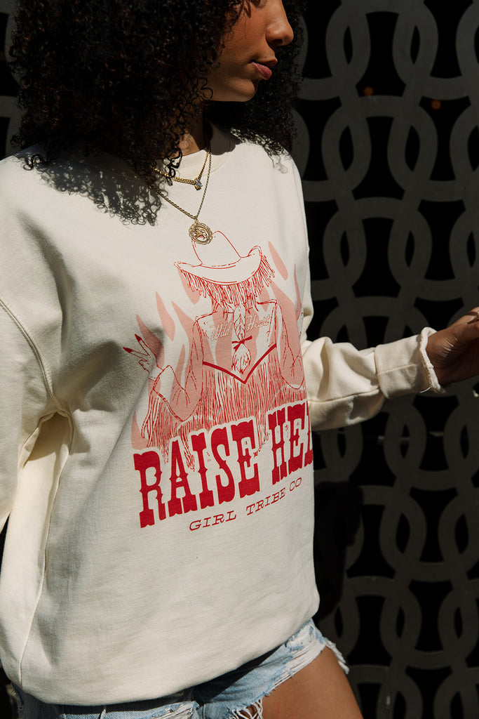  Coastal Cowgirl Collection - Raise Hell Sweatshirt - Girl Tribe Co.