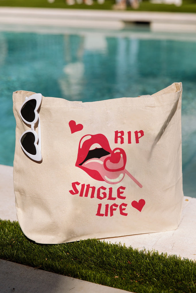 Bride and Bachelorette Collection - RIP Single Life Tote - Girl Tribe Co.