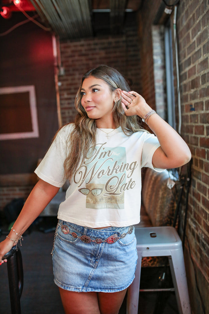 I'm Working Late Crop Tee - Girl Tribe Co.