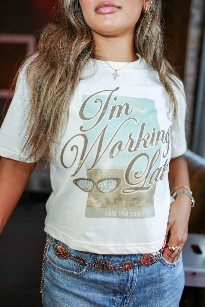 I'm Working Late Crop Tee - Girl Tribe Co.