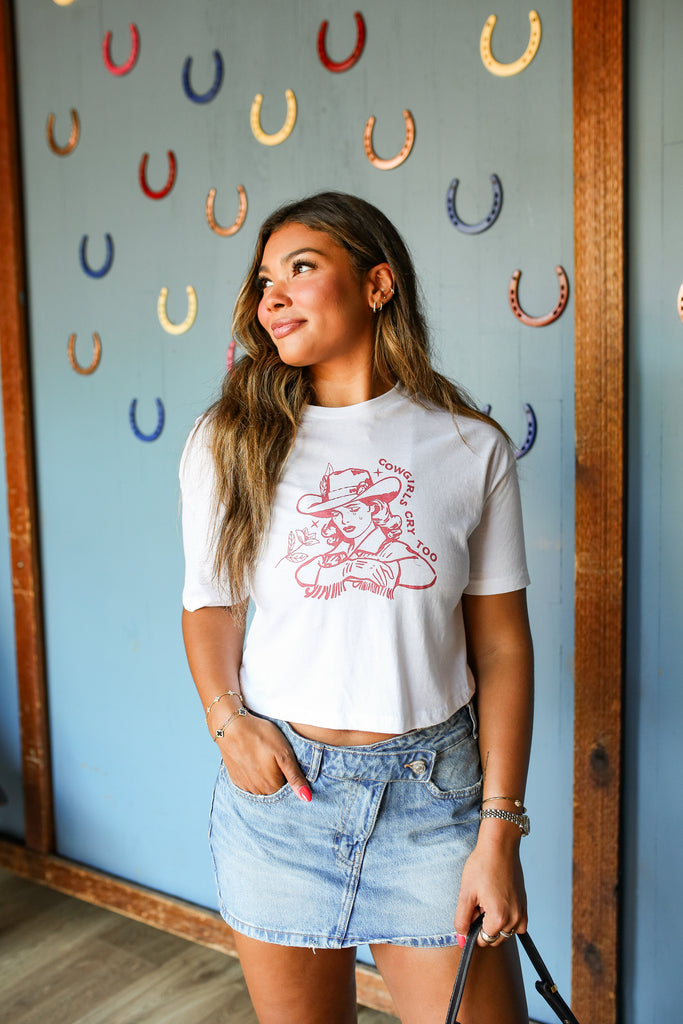 Cowgirls Cry Too Crop Tee - Girl Tribe Co. Concert Collection