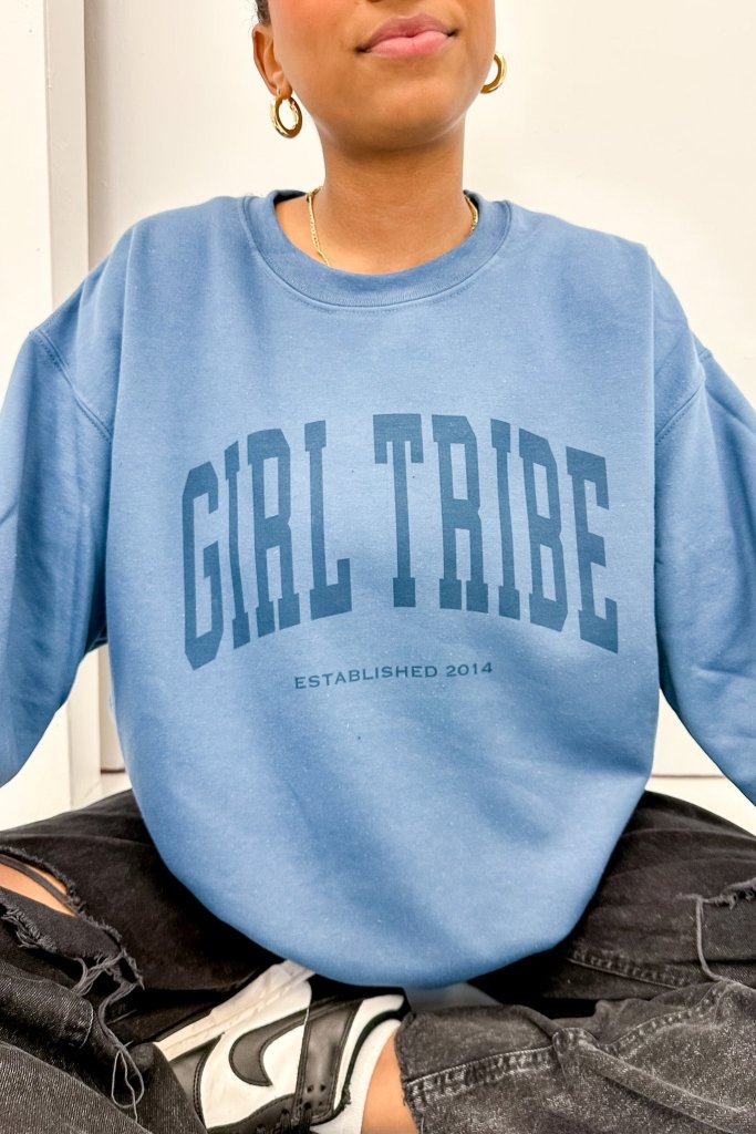 Girl Tribe Merch - Girl Tribe Monochrome Sweatshirt in Indigo Blue - Girl Tribe Co.