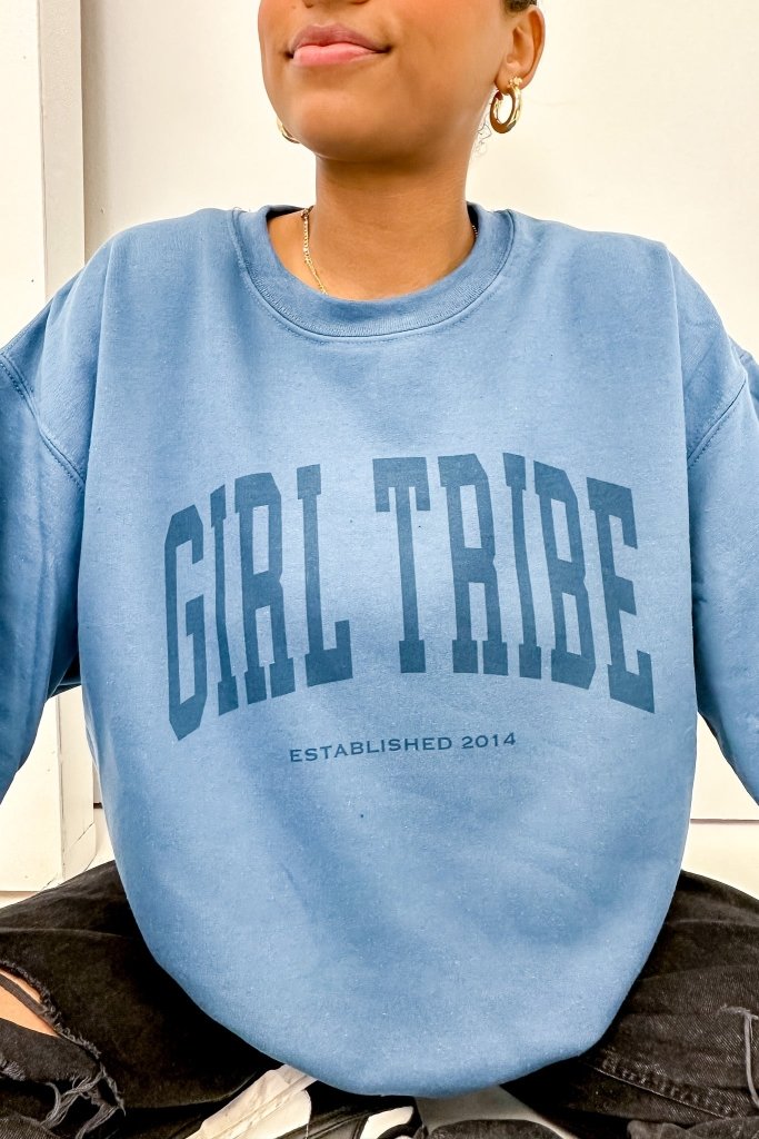 Girl Tribe Merch - Girl Tribe Monochrome Sweatshirt in Indigo Blue - Girl Tribe Co.