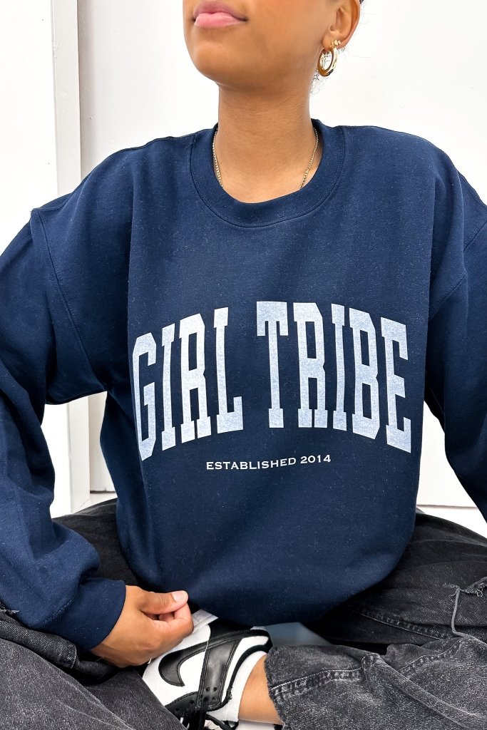 Girl Tribe Merch - Girl Tribe Monochrome Sweatshirt in Navy - Girl Tribe Co.