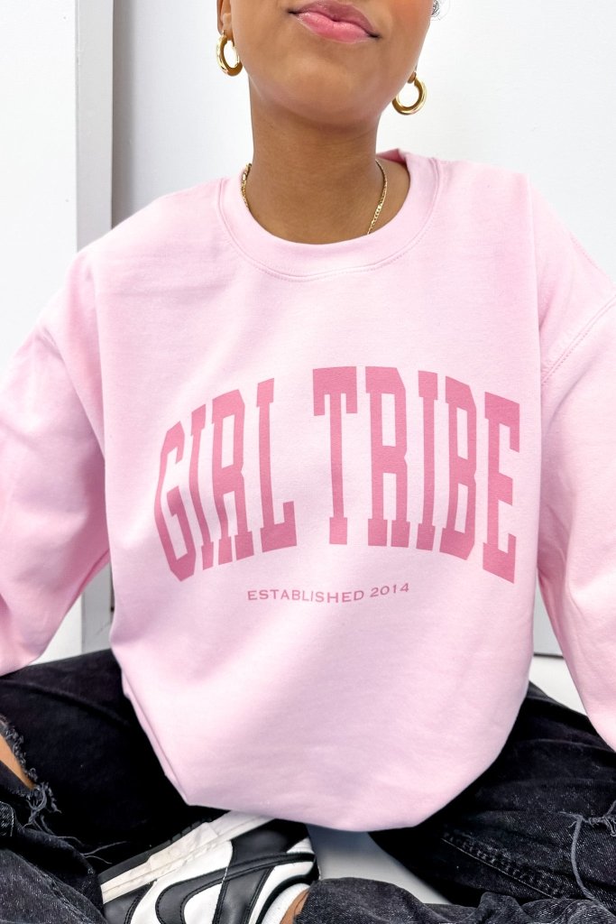 Girl Tribe Merch - Girl Tribe Monochrome Sweatshirt in Light Pink - Girl Tribe Co.