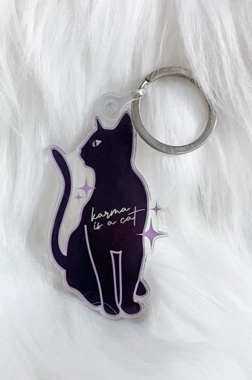 Karma is a Cat Keychain - Girl Tribe Co.