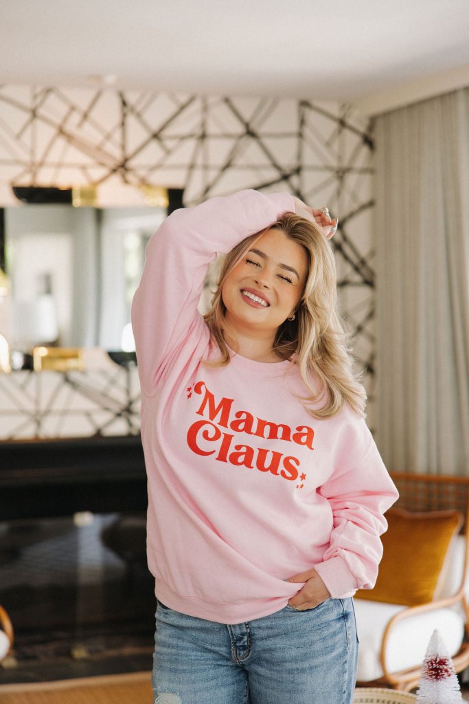 Mama Claus Pink Sweatshirt - Girl Tribe Co.