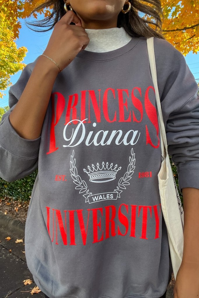 Princess Diana University Sweatshirt - Girl Tribe Co.