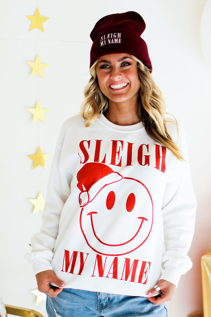 Sweatshirt - Sleigh My Name Smiley Sweatshirt